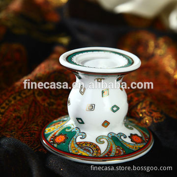 Luxury Fine New Bone China Small Antique Candle Holder of Paisley